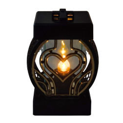 GLAMUR Rattan Small Heart Golden Candle