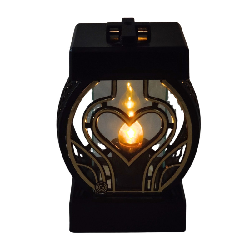 GLAMUR Rattan Small Heart Golden Candle