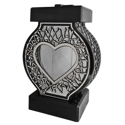 GLAMUR Rattan chapel candle large XL heart silver