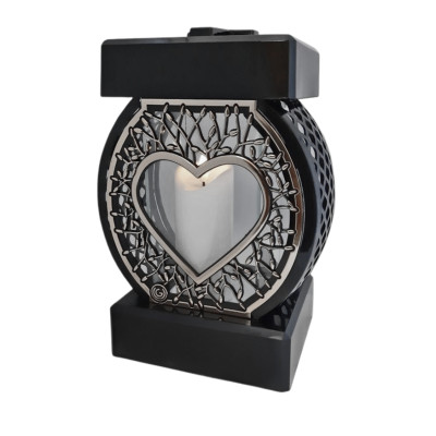 GLAMUR Ratanová kaplní svíčka velká XL srdce stříbrná 2