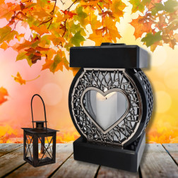 GLAMUR Rattan chapel candle large XL heart silver