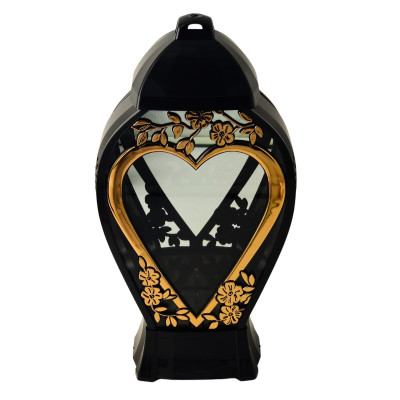 Candle chapel GLAMOUR Openwork vase Large golden heart 2