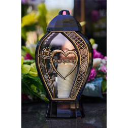 Sviečková kaplnka GLAMUR Váza Veľké srdce "pamätáme si" zlatá