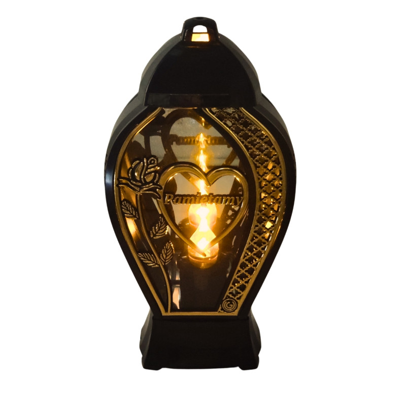 Candle chapel GLAMUR Vase Large heart "we remember" golden