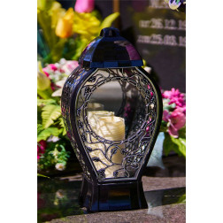 GLAMOUR chapel candle Openwork vase Large silver circle