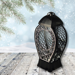 GLAMOUR chapel candle Openwork vase Large silver circle