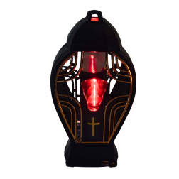 Znicz kapliczka GLAMUR Wazon Duży krzyż złoty