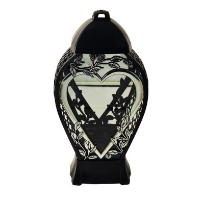 GLAMOUR chapel candle Openwork vase Large silver heart 2