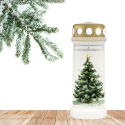 Plastic candle filled with water BOLSIUS NR 6L Christmas tree 17cm ~70h