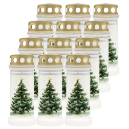 Plastic candles filled with water BOLSIUS NR 6L Christmas tree 17cm ~70h 12 pcs.