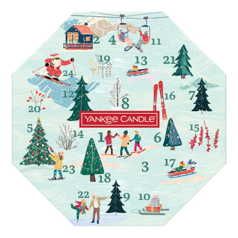 Kalendarz adwentowy ze świeczkami YANKEE CANDLE Apres Ski Wieniec Prezent