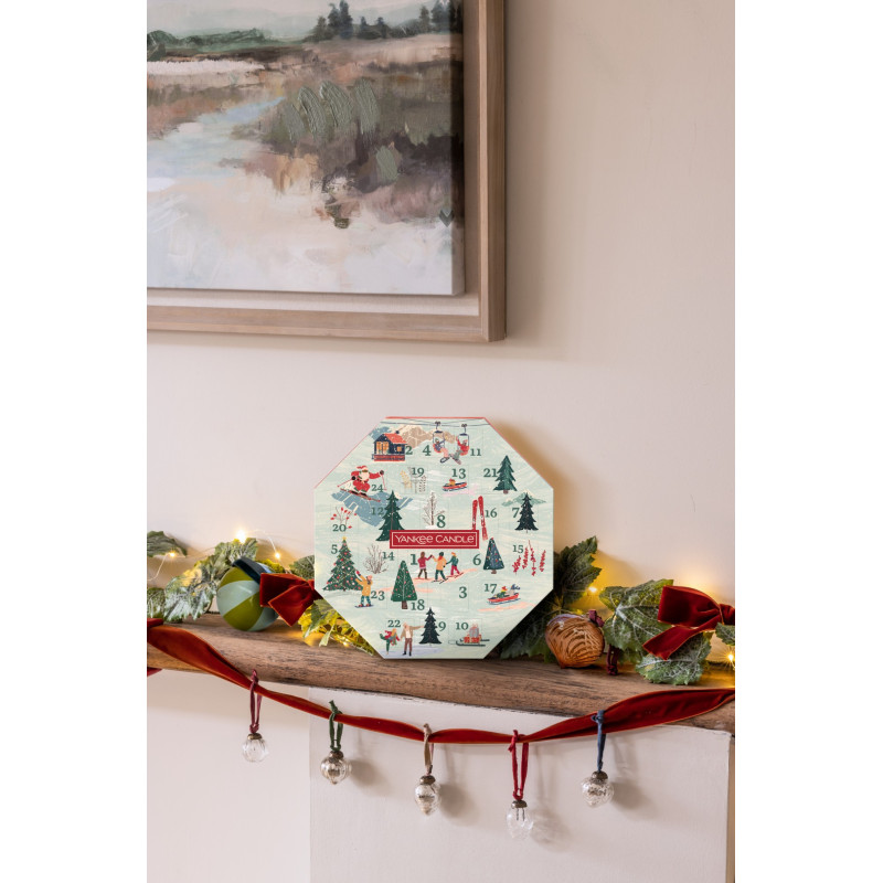 Kalendarz adwentowy ze świeczkami YANKEE CANDLE Apres Ski Wieniec Prezent