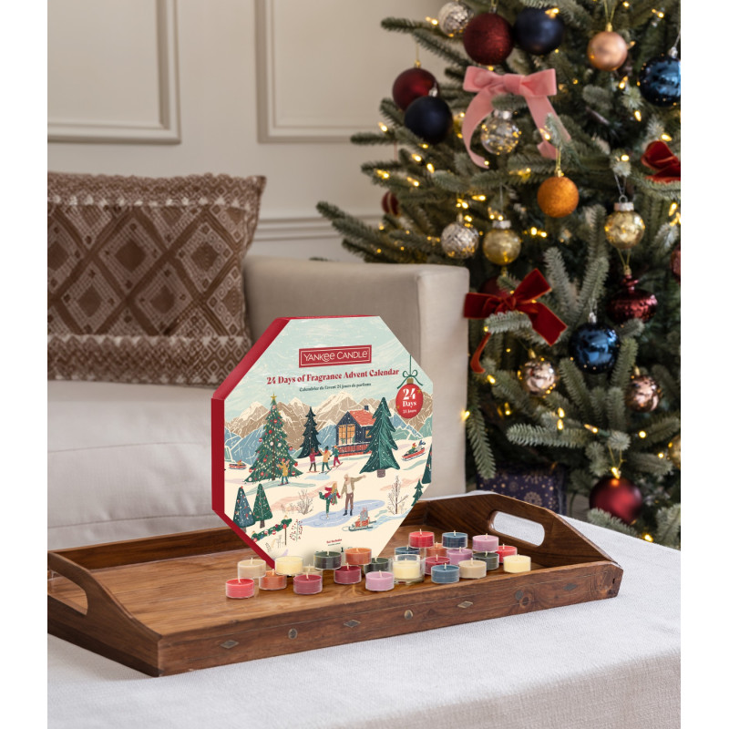 Kalendarz adwentowy ze świeczkami YANKEE CANDLE Apres Ski Wieniec Prezent