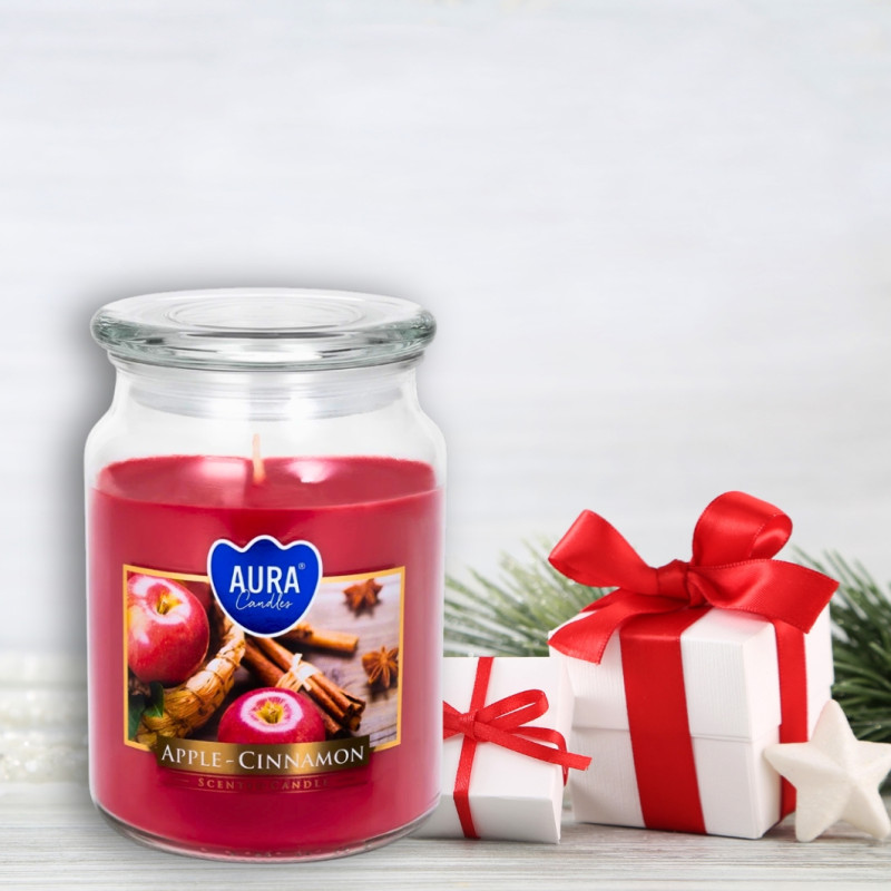 Vonná svíčka BISPOL Aura snd99-87 (jablko a skořice) ~100h