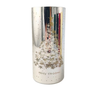 LED candle in a tube SUNLIGHT A7247 Merry Christmas silver