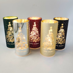 Świeca LED w tubie SUNLIGHT A7247 Merry Christmas srebrna