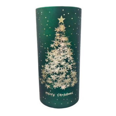 Świeca LED w tubie SUNLIGHT A7247 Merry Christmas zielona