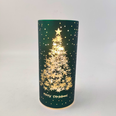 Świeca LED w tubie SUNLIGHT A7247 Merry Christmas zielona 2