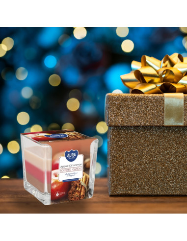 Vonná svíčka BISPOL Aura snk80-87 (Jablko a skořice) ~32h