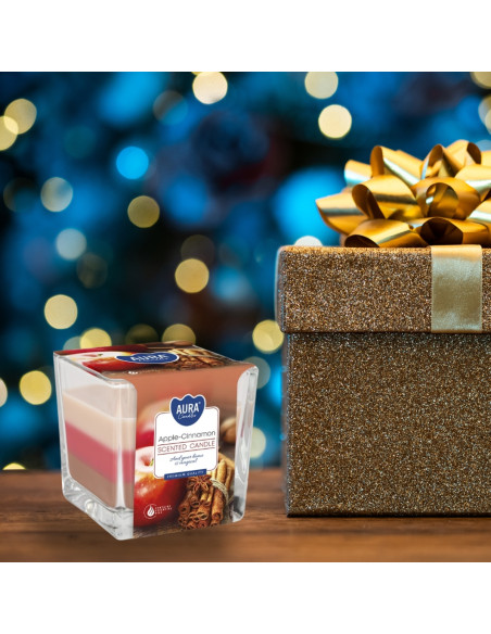 Świeca zapachowa BISPOL Aura snk80-87 (Jabłko & Cynamon) ~32h