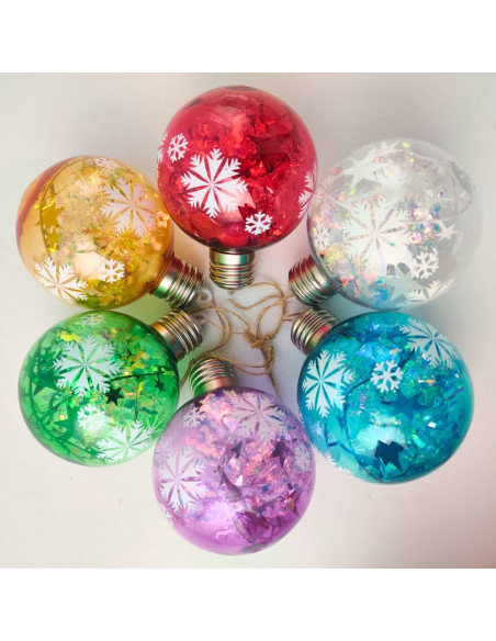 LED-Weihnachtsbaumkugeln mit Sonnenlichteffekt A7590, 12 Stück, gemischt