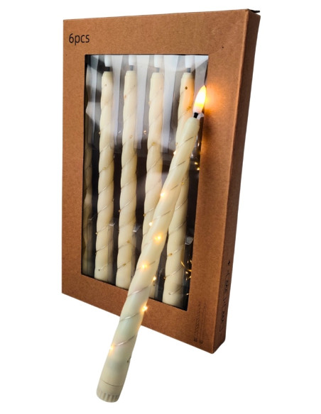 LED table candles SUNLIGHT A7004 ecru 270/20 6 pieces