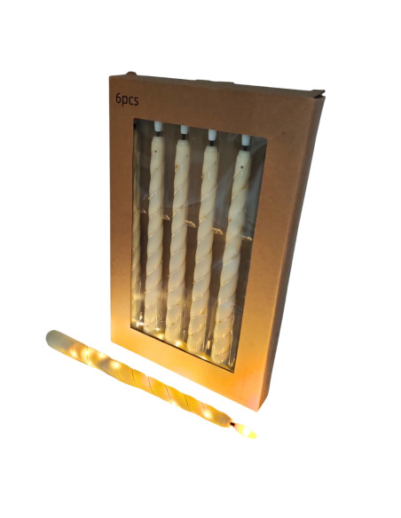 LED stolové sviečky SUNLIGHT A7004 ecru 270/20 6 kusov