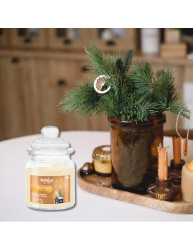 Vonná svíčka ve skle s víčkem BOLSIUS 129/79 (Tichá noc) ~43h