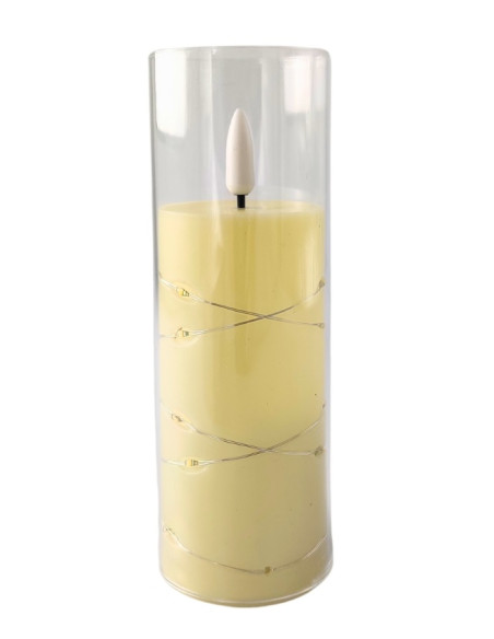 LED-Kerze mit LED-Kette SUBITO GC711 D55H150 elfenbein (267)