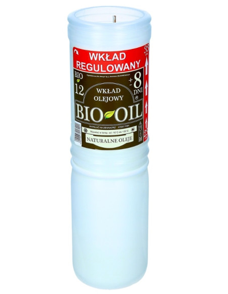 Wkład do zniczy olejowy Płomyk BIO-OIL 12 ~192h ~8 dni 1 sztuka