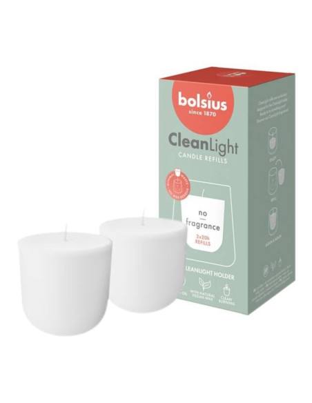 Neparfumované sviečky do svietnika BOLSIUS CleanLight ~20h 2 ks