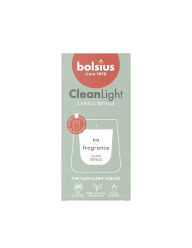 Neparfumované sviečky do svietnika BOLSIUS CleanLight ~20h 2 ks