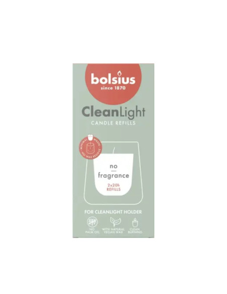 Świece bezzapachowe do świecznika BOLSIUS CleanLight ~20h 2 szt