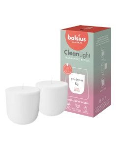 Scented candles for the BOLSIUS CleanLight candle holder ~20h Gardenia & Fig 2 pcs.
