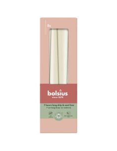 BOLSIUS table candles Szpica 245/24 (ecru) ~7h 8 pcs.