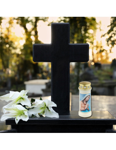 Plastic candle filled with water BOLSIUS No. 6 Maria Prayer 17cm ~70h