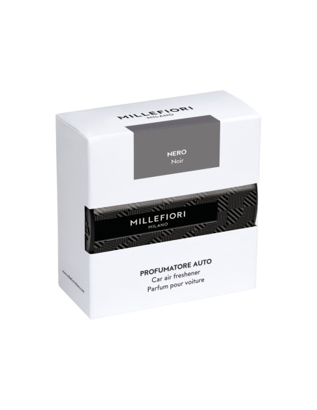 Car air freshener for grille MILLEFIORI Milano ICON NERO (18CART3)