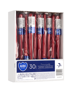 BISPOL Aura Tischkerzen s30-1-230 245/23 rot metallic ~7h 30 Stück.