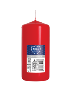 BISPOL Aura sloupová svíčka sw50/100-030 (červená) ~20h