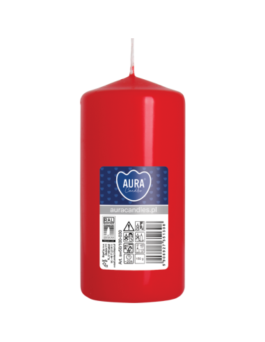 BISPOL Aura sloupová svíčka sw50/100-030 (červená) ~20h