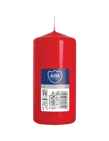 BISPOL Aura pillar candle sw50/100-030 (red) ~20h