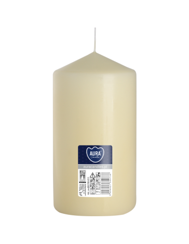 Sloupová svíčka BISPOL Aura sw80/150-011 (ecru) ~66h