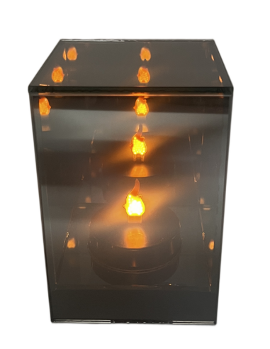 LINDO HOME 3D kocka LED zrkadlový lampáš 15 cm