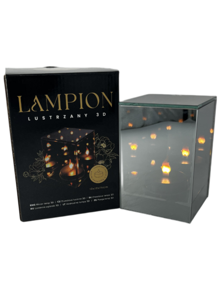 LINDO HOME 3D Cube LED Mirror Lantern 15 cm