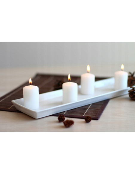 Pillar candles BISPOL Aura sw40/80-271 (metallic silver) ~9h 4 pcs.