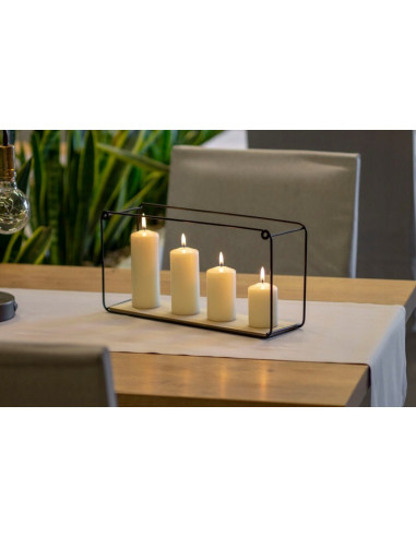 Pillar candles graduated cylinders BISPOL Aura sw50/4-230 red met 4 pcs.