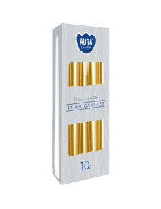 Bispol Candles Aura s30-213 ~7h 10 Stück goldmetallic
