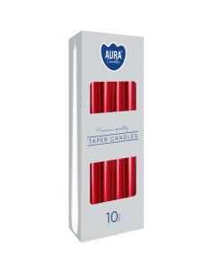 Świece Bispol Candles Aura s30-230 ~7h 10 sztuk czerwony metalik