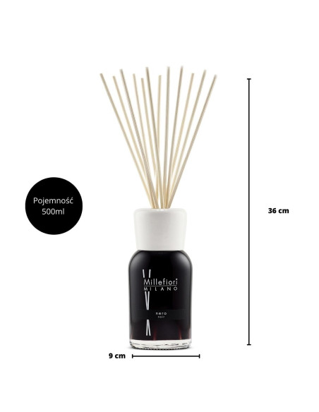 MILLEFIORI Milano NERO fragrance stick diffuser 500ml