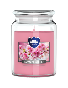 BISPOL Aura Duftkerze snd99-476 (Japanischer Garten) ~100 Std.